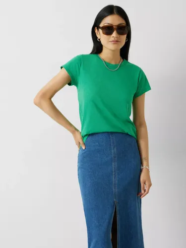 HUSH Slim Fit Cotton Crew Neck T-Shirt - Bright Green - Female