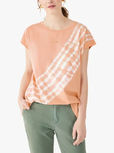 HUSH Tie Dye Boyfriend Cotton Jersey T-Shirt - Coral Sunset - Female