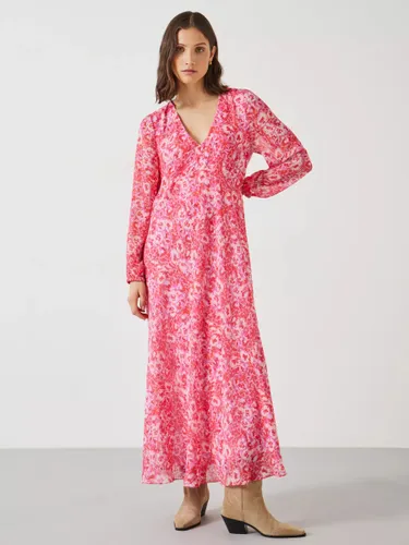 HUSH Wray Painted Floral Print Maxi Dress, Pink/Multi - Pink/Multi - Female