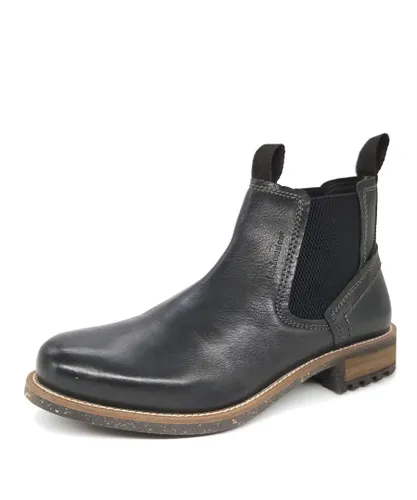 HX London Merton Leather Black Mens Chelsea Boots