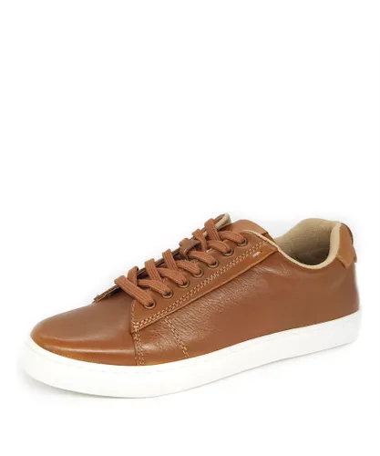 HX London Romford Leather Tan Mens Fashion Trainers Casual Sneakers Shoes