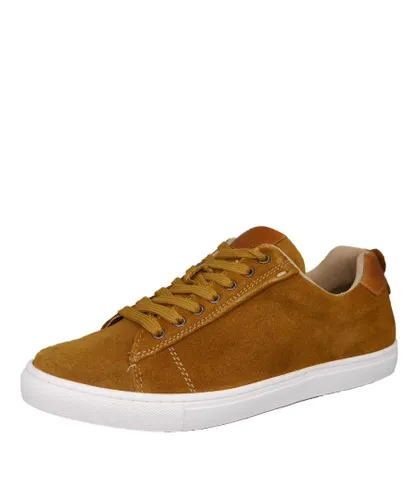 HX London Romford Suede Leather Camel Mens Fashion Trainers Sneakers