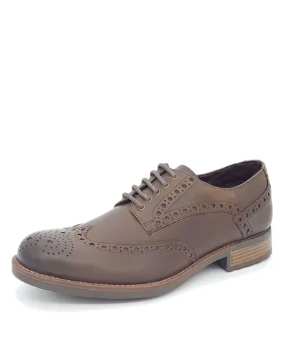 HX London Wandsworth Leather Brown Mens Brogue Shoes