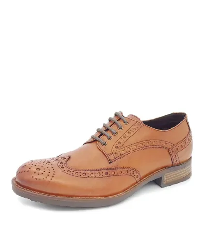 HX London Wandsworth Leather Tan Mens Brogue Shoes
