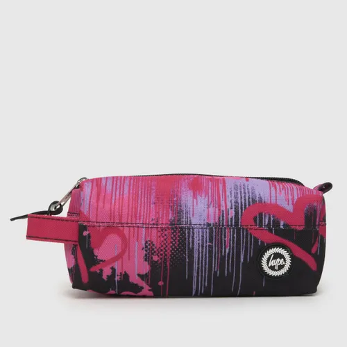 Hype Black & Pink Hearts Drip Pencil Case, Size: One Size