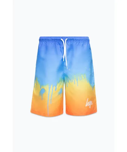 Hype Boys Sunset Drip Script Swim Shorts - Multicolour