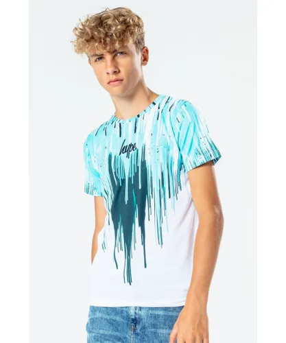 Hype Boys Teal Chevron Drips Kids T-Shirt - Multicolour