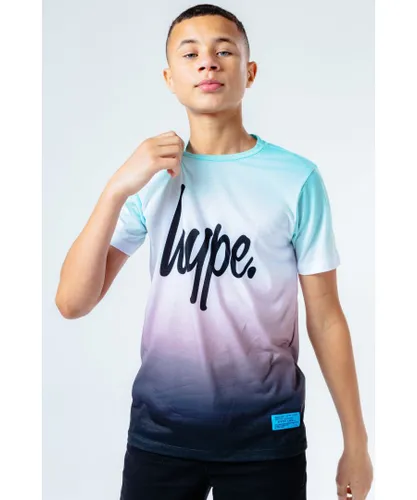 Hype Boys Turquoise Black Fade Kids T-Shirt - Multicolour