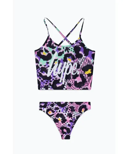 Hype Girls Leopard Script Bikini - Multicolour