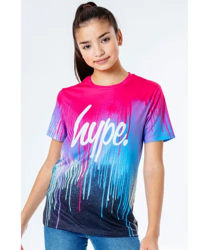 Hype Girls Pink Spray Drips Kids T-Shirt