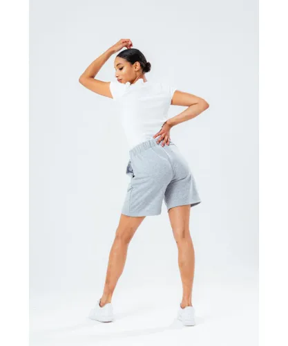 Hype Womens Grey Reverse Loop Back Shorts Cotton