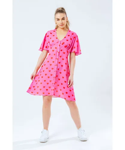 Hype Womens Pink Heart Women Dress