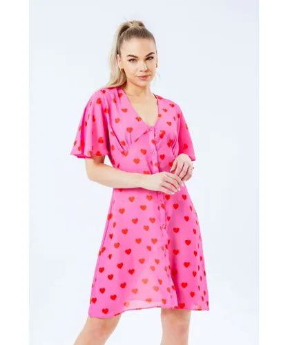 Hype Womens Pink Heart Women Dress