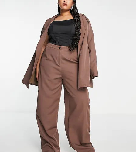 I Saw It First Plus wide leg trouser co ord in mauve-Neutral