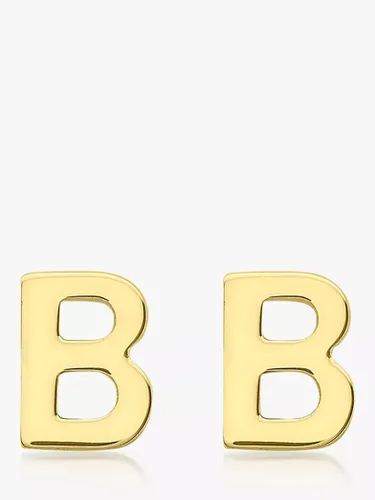 IBB 9ct Gold Initial Stud Earrings - B - Female