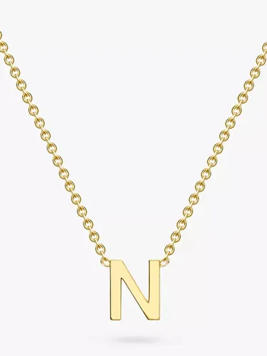 IBB 9ct Yellow Gold Initial Necklace - N - Female