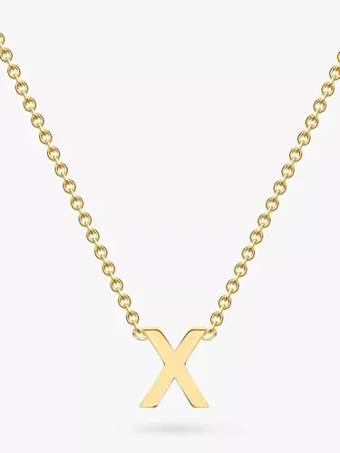 IBB 9ct Yellow Gold Initial Necklace - X - Female