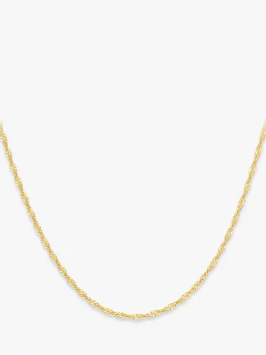 IBB 9ct Yellow Gold Short Twist Link Chain Necklace, Gold - Gold - Female