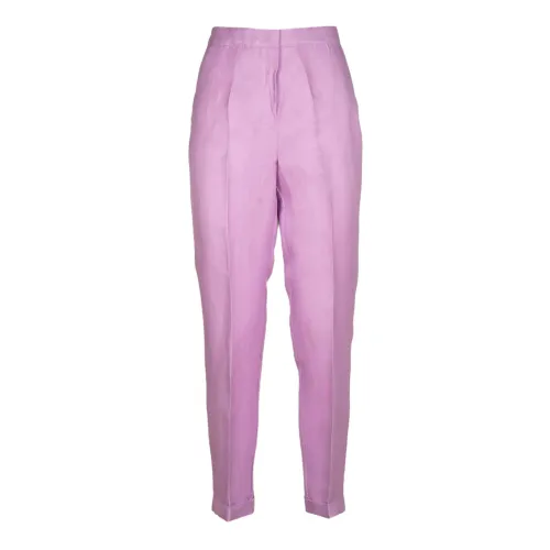Iblues , Lilla Linen Livrea Pants ,Purple female, Sizes: