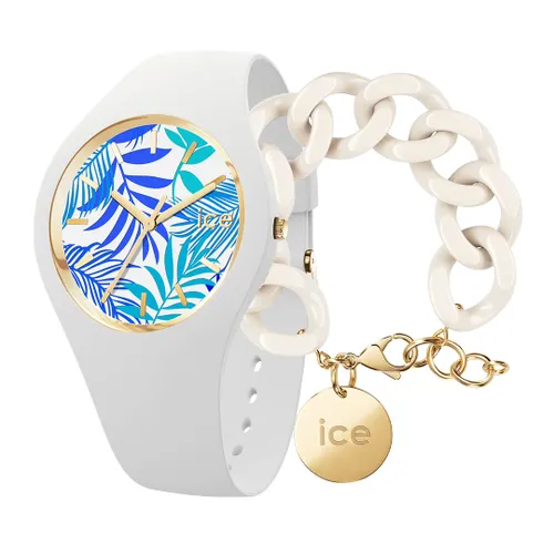 ICE-WATCH ICE Flower Turquoise Leaves White Women's Watch