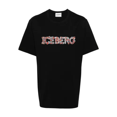 Iceberg , Iceberg T-shirts and Polos Black ,Black male, Sizes: