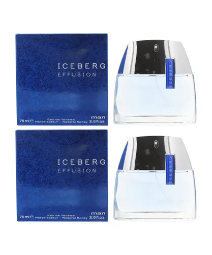 Iceberg Mens Effusion Man Eau De Toilette 75ml x 2 - One Size