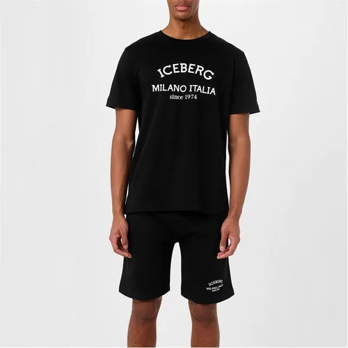 ICEBERG T-Shirt With Institutional Logo - Black