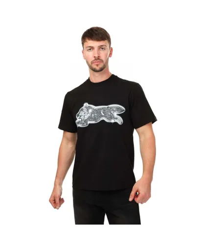 Icecream Mens Iced Out Running Dog T-Shirt in Black Cotton