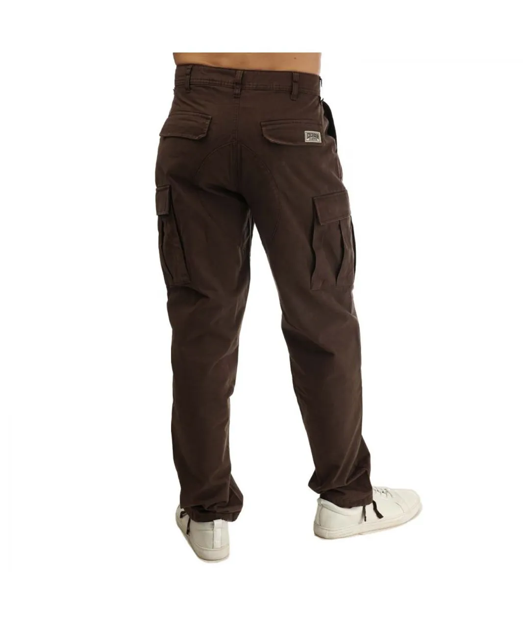 Icecream Mens Running Dog Cargo Pants in Brown Cotton