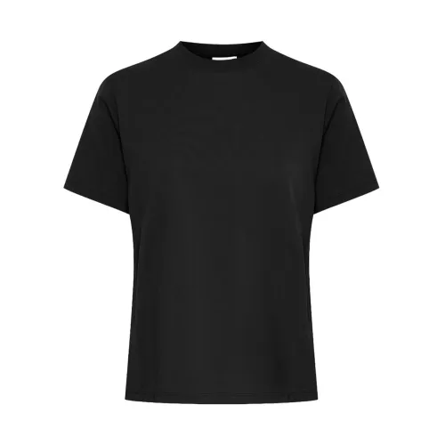 Ichi , Essential Cotton T-Shirt ,Black female, Sizes: