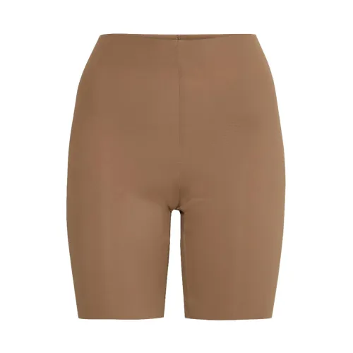 Ichi , Lightweight Elastic Fabric Shorts ,Brown female, Sizes: