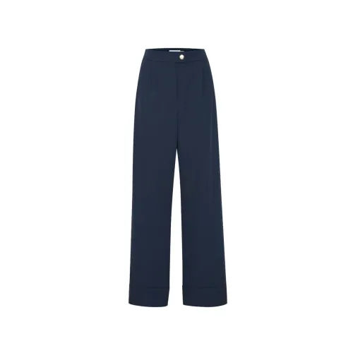 Ichi , Sophisticated Flared Trousers ,Blue female, Sizes: