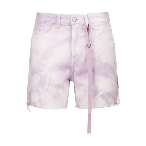 Icon Denim , MultiColour Denim Shorts with Functional Pockets ,Pink female, Sizes: