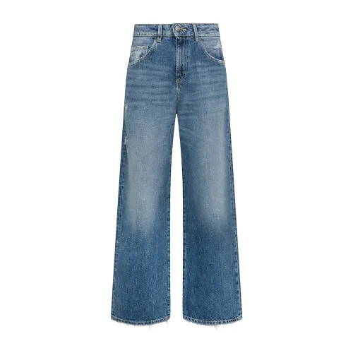 Icon Denim , Poppy Wide-Leg Jeans Blue Denim ,Blue female, Sizes: