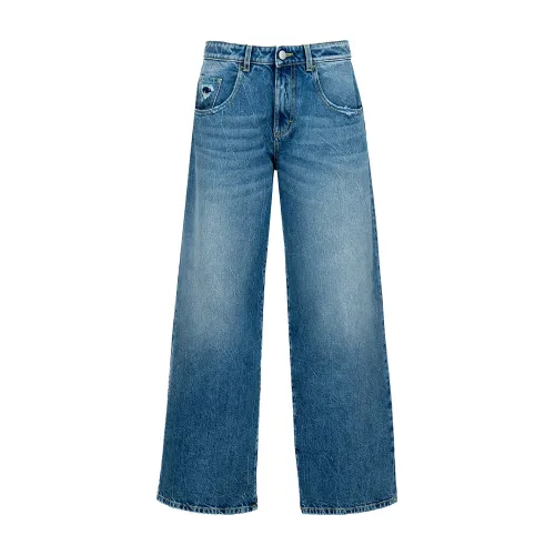 Icon Denim , Wide Leg Low Rise Jeans ,Blue female, Sizes: