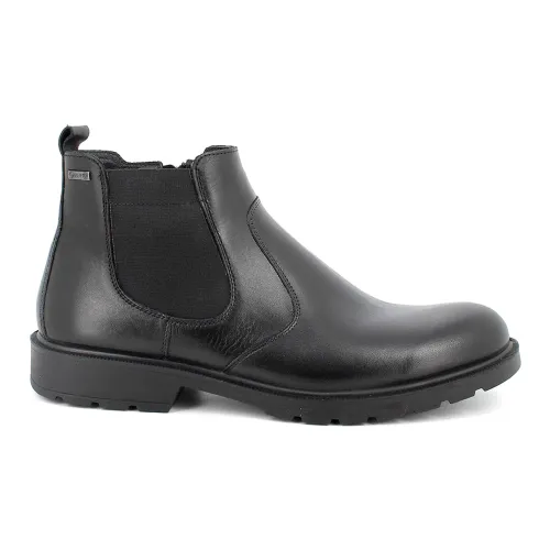 Igi&Co , Black Leather Ankle Boots ,Black male, Sizes: