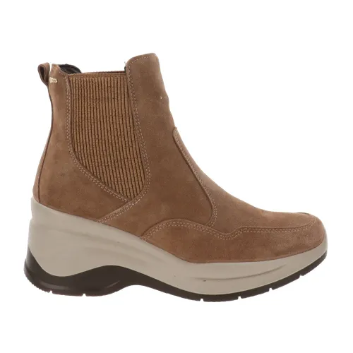 Igi&Co , Leather Women Ankle Boots ,Beige female, Sizes: