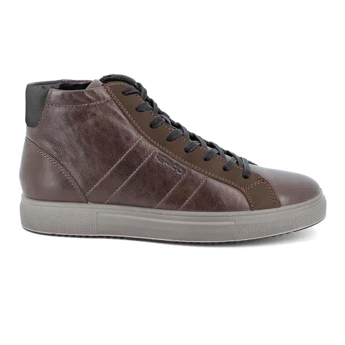 Igi&Co , Vintage Leather High-Top Sneakers ,Gray male, Sizes: