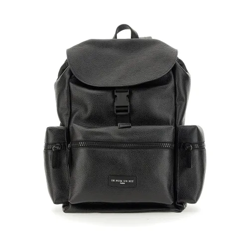 IH NOM UH NIT , Backpack With Logo Patch ,Black male, Sizes: ONE SIZE