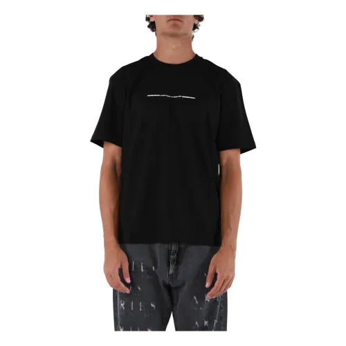 IH NOM UH NIT , Luxury Label T-shirt with Front Print and Back Logo ,Black male, Sizes: