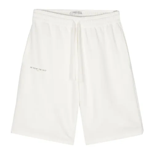 IH NOM UH NIT , White Track Shorts with Logo Print ,White male, Sizes: