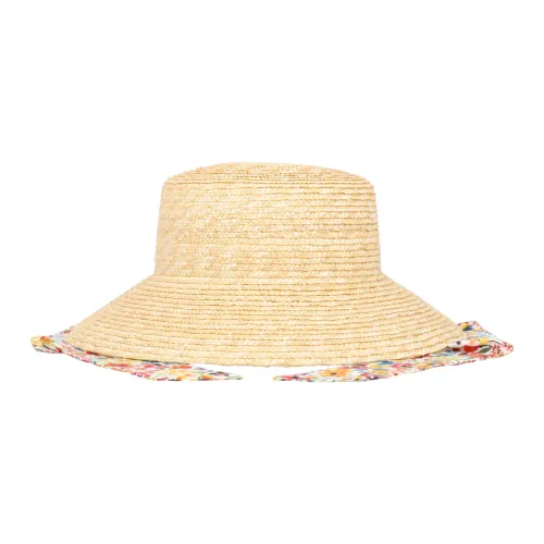 Il Gufo , Beige Rafia Hat with Multicolored Straps ,Beige female, Sizes: