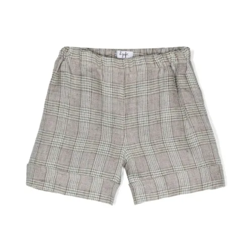 Il Gufo , Checkered Linen Shorts ,Multicolor male, Sizes: