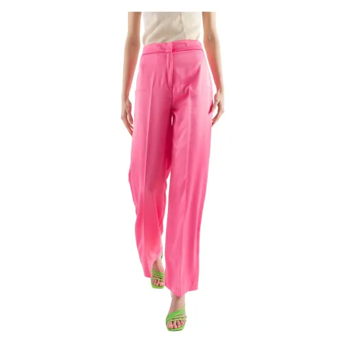 Imperial , P9990035N Flared Trousers ,Pink female, Sizes:
