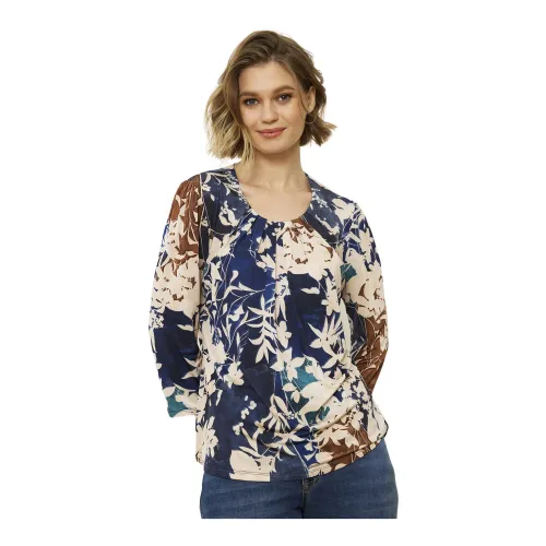 IN Front , Marcia Blouse with 3/4 Sleeves and Beautiful Print ,Multicolor female, Sizes: