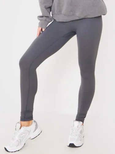 In The Style Charcoal Perrie Sian Wrap Front Leggings