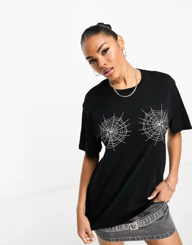 In The Style spider motif t-shirt in black
