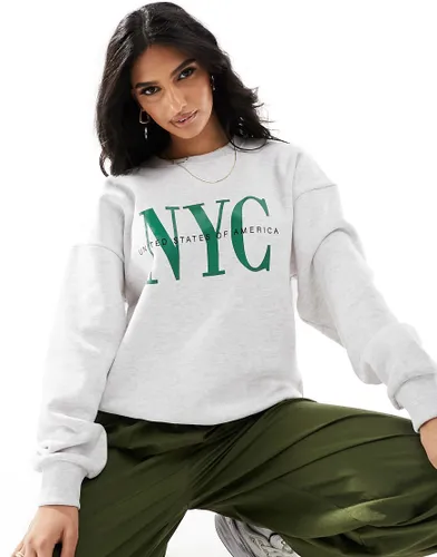 In The Style x Perrie Sian NYC sweatshirt in grey