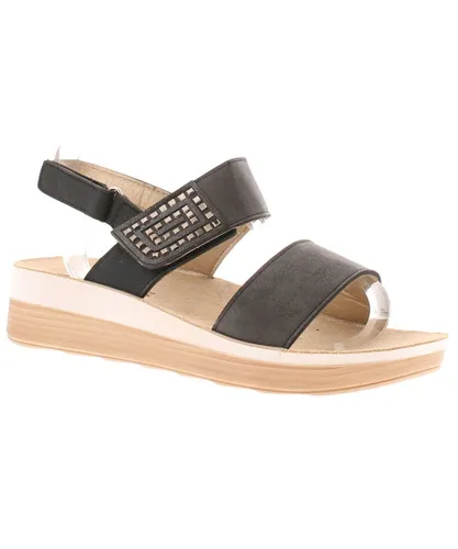 Inblu Womens Wedge Sandals Incept Touch Fastening black