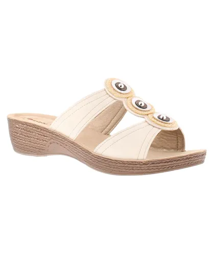 Inblu Womens Wedge Sandals Insular Slip On white